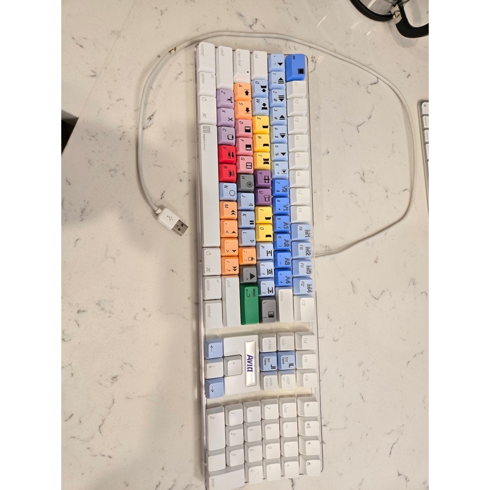 Apple A1048 Digidesign USB Wired Keyboard Final Cut Pro Avid Colored Keys